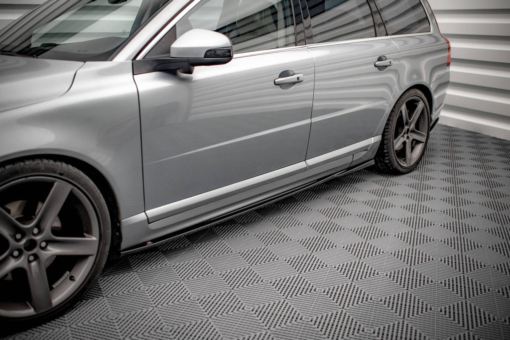 Maxton Design Street+ Seitenschweller Leisten passend für Volvo V70 Mk3 schwarz Hochglanz