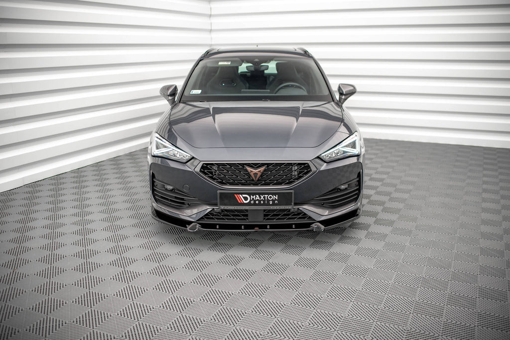 Maxton Design Street+ Spoilerlippe Front Ansatz V.1 passend für Cupra Leon Mk1 schwarz Hochglanz
