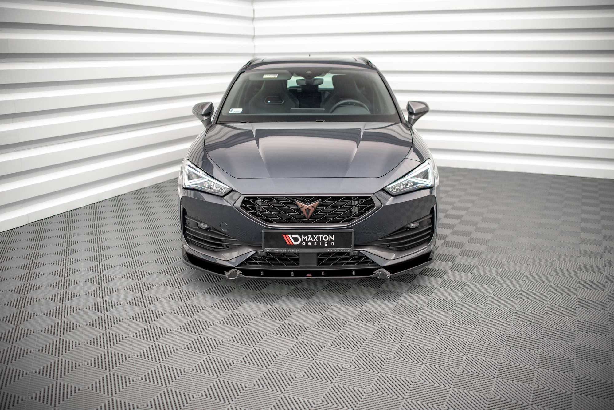 Maxton Design Street+ Spoilerlippe Front Ansatz V.1 passend für Cupra Leon Mk1 schwarz Hochglanz