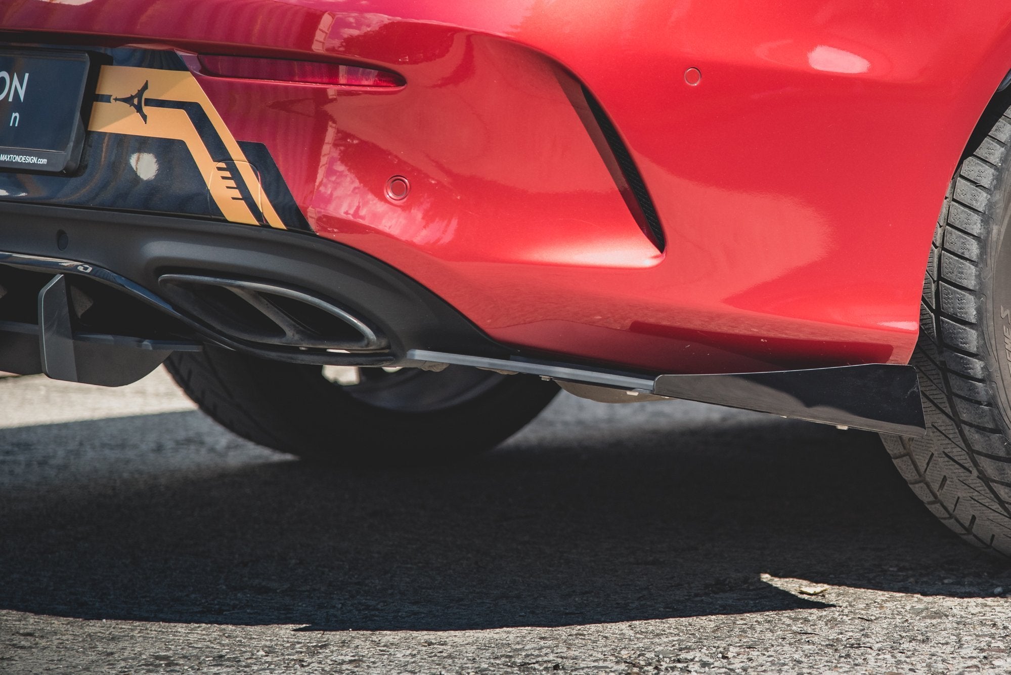 Maxton Design Street Pro Heck Ansatz Flaps Diffusor + Flaps passend für Mercedes-AMG C43 Coupe C205 schwarz Hochglanz