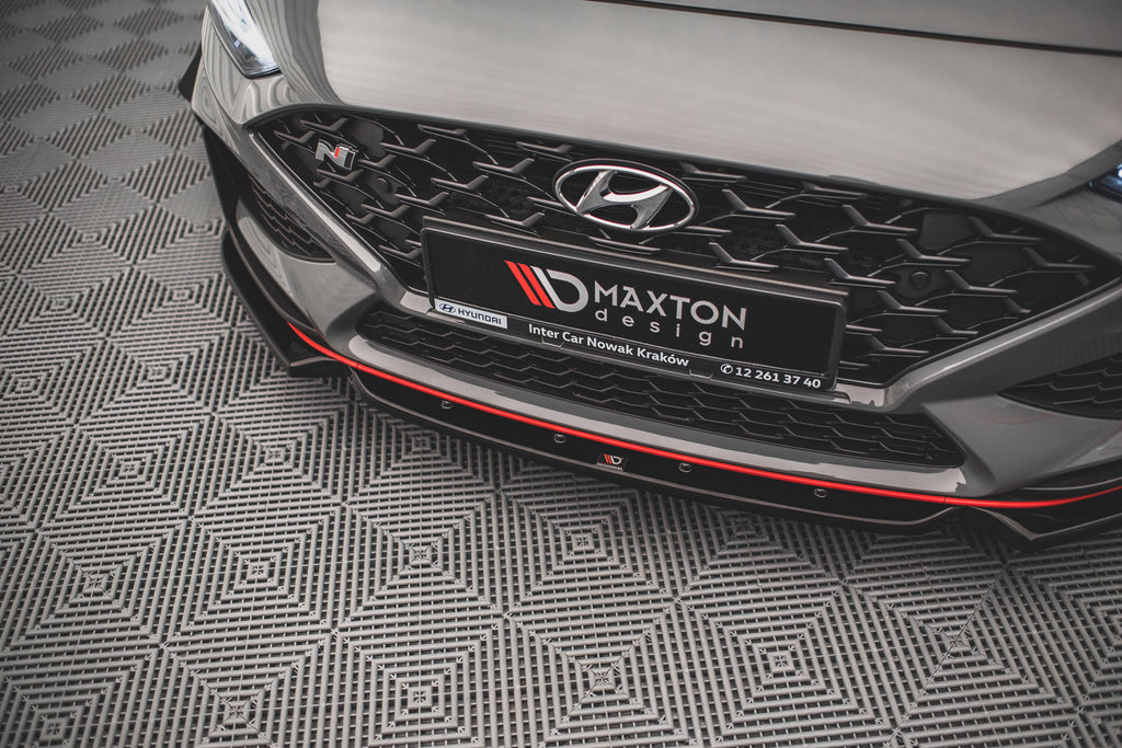 Maxton Design Street+ Spoilerlippe Front Ansatz V.1 + Flaps passend für Hyundai I30 N / I30 N-Line Hatchback/Fastback Mk3 Facelift