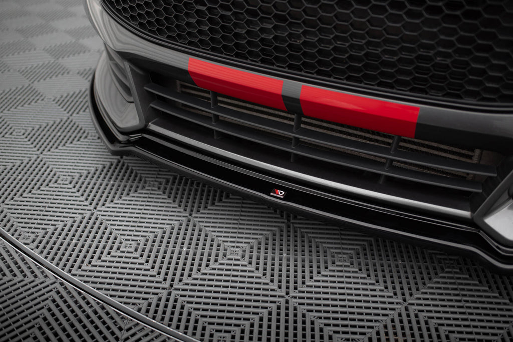 Maxton Design Street+ Spoilerlippe Front Ansatz V.3 passend für Ford Focus ST Mk3 Facelift schwarz Hochglanz