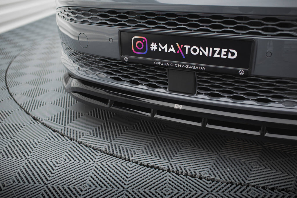 Maxton Design Street+ Spoilerlippe Front Ansatz V.1 passend für VW Multivan T7 schwarz Hochglanz