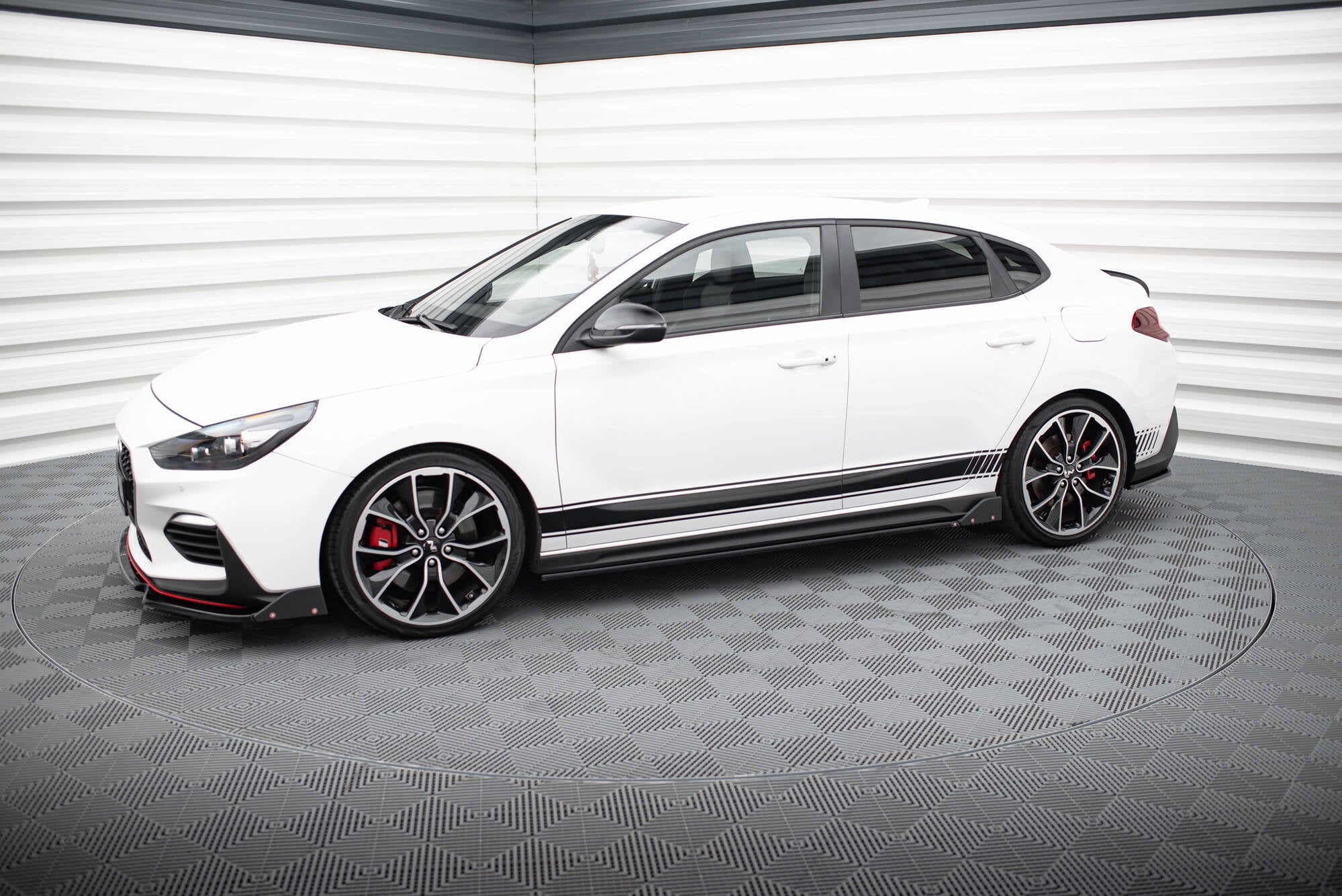 Maxton Design Street+ Seitenschweller Leisten passend für V.5 + Flaps Hyundai I30 N / N-Line Hatchback / Fastback Mk3 / Mk3 Facelift