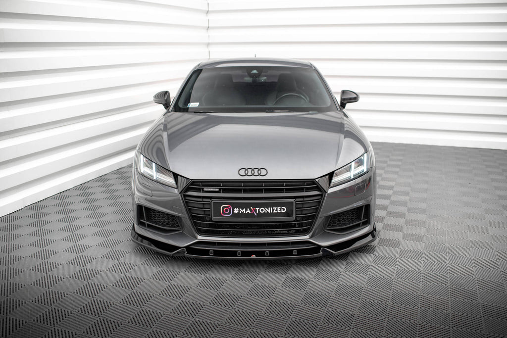 Maxton Design Street+ Spoilerlippe Front Ansatz V.2 passend für Audi TT S / S-Line 8S schwarz Hochglanz