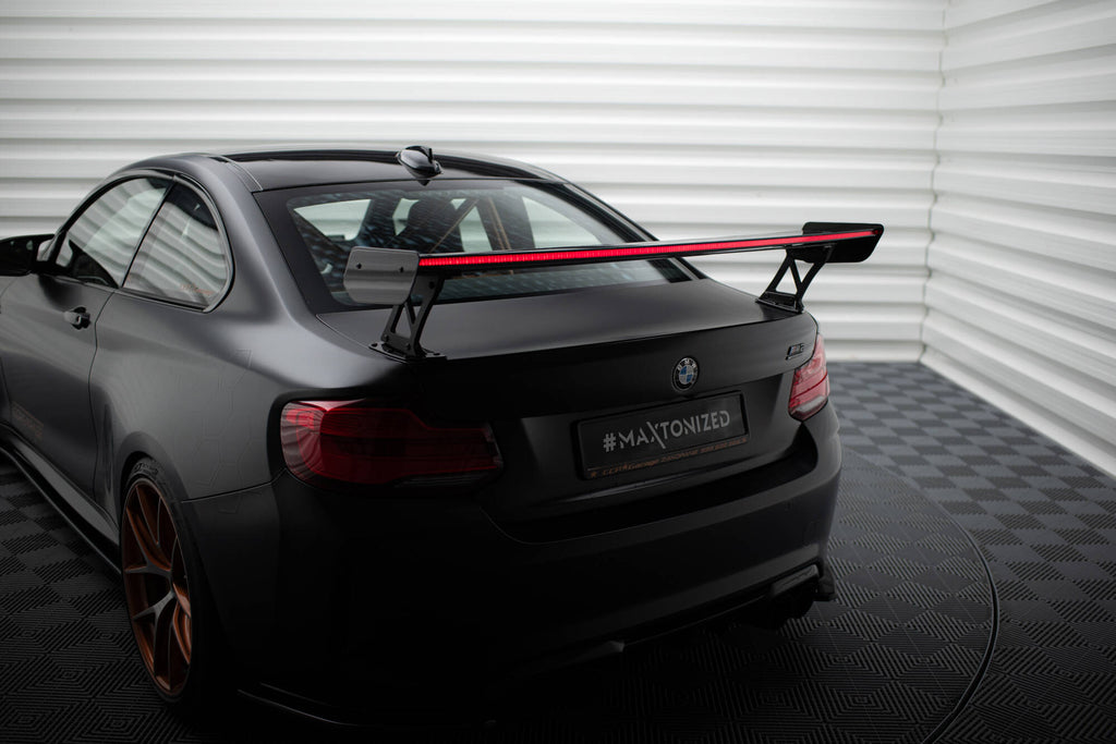 Maxton Design Carbon Spoiler With External Brackets Uprights + LED BMW M2 F87 / 2 / 2 M-Paket F22 für BMW M2 F87