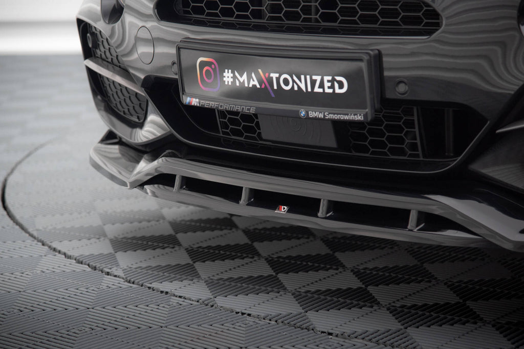 Maxton Design Street+ Spoilerlippe Front Ansatz V.3 passend für BMW X5 M-Paket F15 schwarz Hochglanz