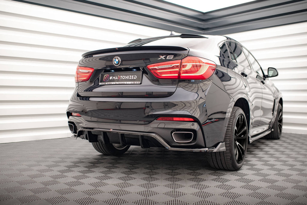 Maxton Design Street+ Mittlerer Diffusor RACE passend für BMW X6 M-Paket F16 schwarz Hochglanz
