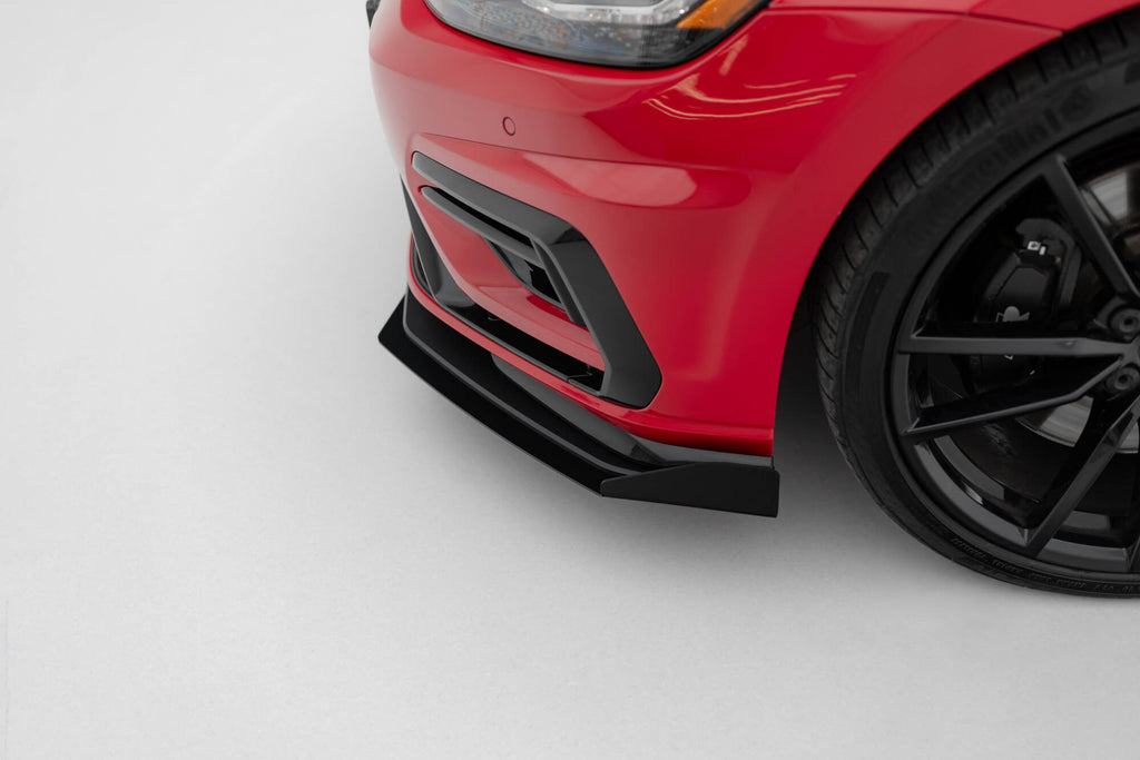 Maxton Design Street Pro Street+ Spoilerlippe Front Ansatz passend für + Flaps passend für VW Golf R / R-Line Mk7 Facelift schwarz Hochglanz