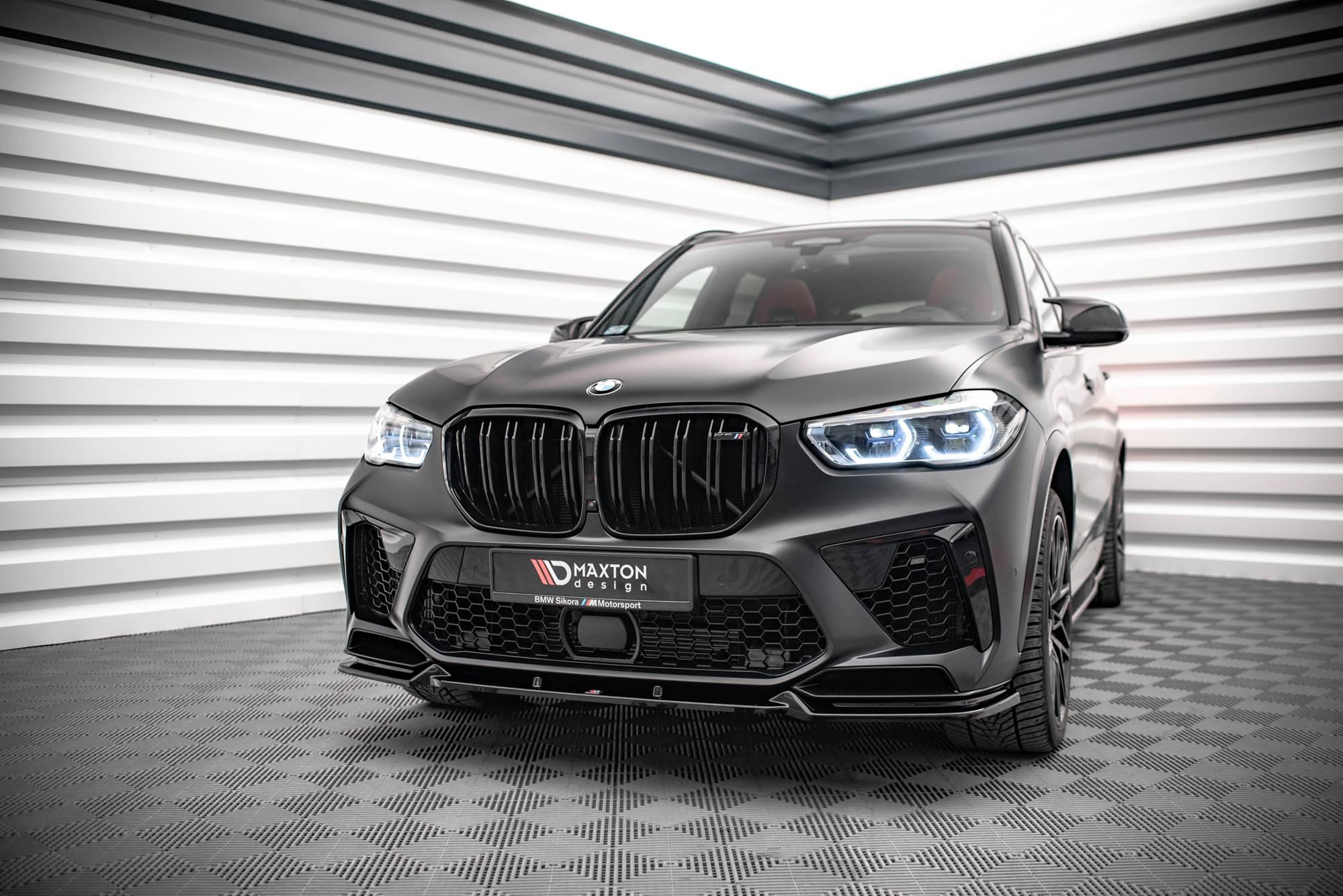 Maxton Design Street+ Spoilerlippe Front Ansatz V.1 passend für BMW X5M F95 schwarz Hochglanz