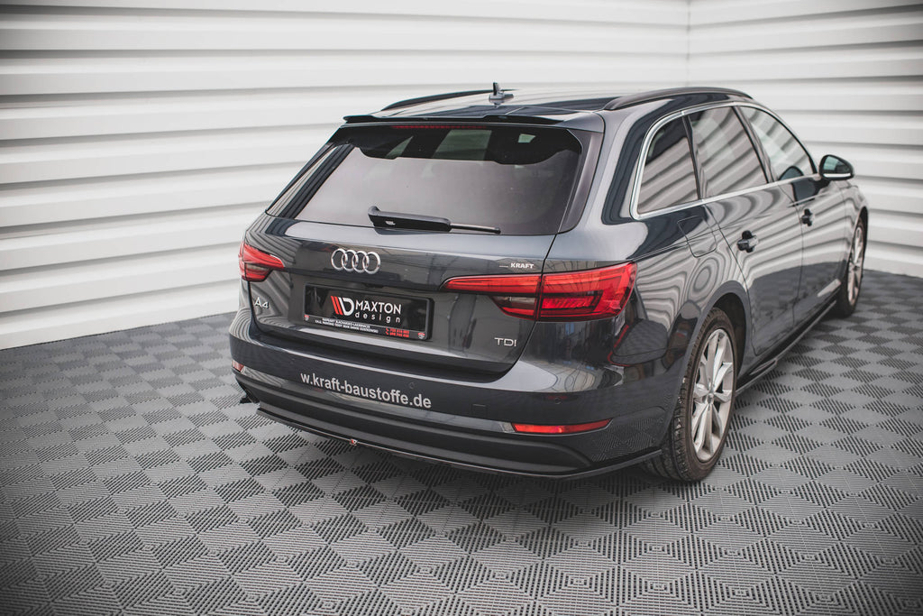 Maxton Design Heck Ansatz Flaps Diffusor passend für Audi A4 B9 schwarz Hochglanz