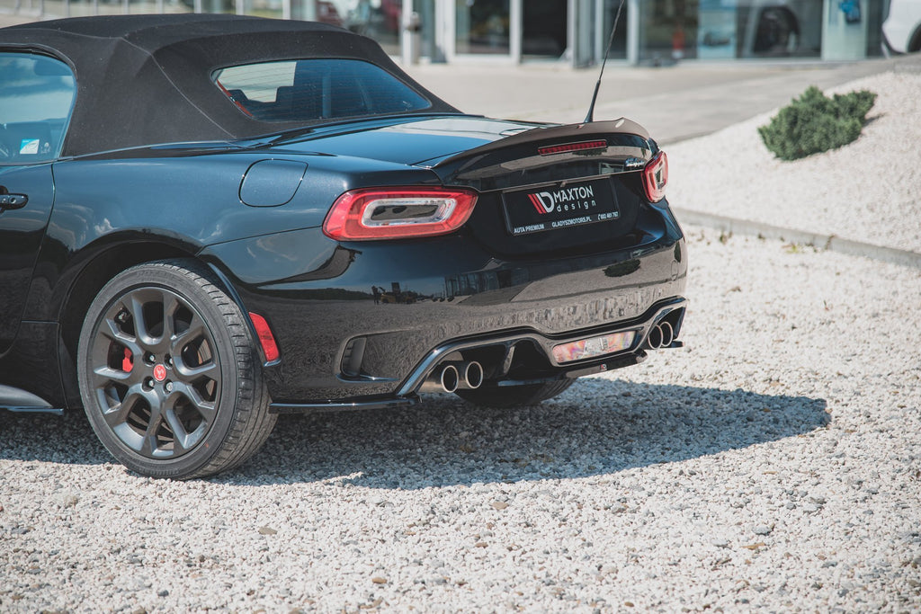 Maxton Design Heck Ansatz Flaps Diffusor für Fiat 124 Spider Abarth schwarz matt