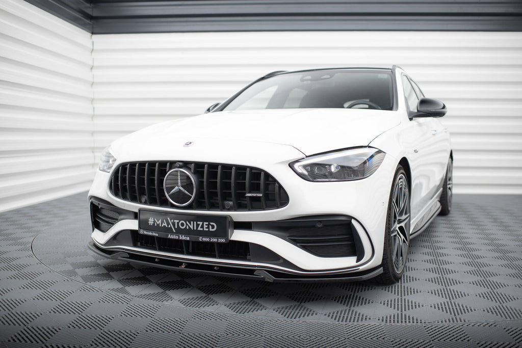 Maxton Design Street+ Spoilerlippe Front Ansatz V.1 passend für Mercedes-Benz C AMG-Line / 43 AMG W206 schwarz Hochglanz