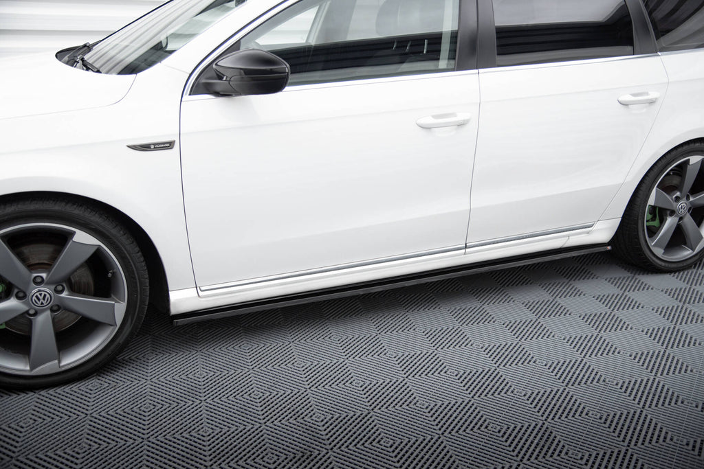 Maxton Design Street+ Seitenschweller Leisten passend für VW Passat B7 schwarz Hochglanz