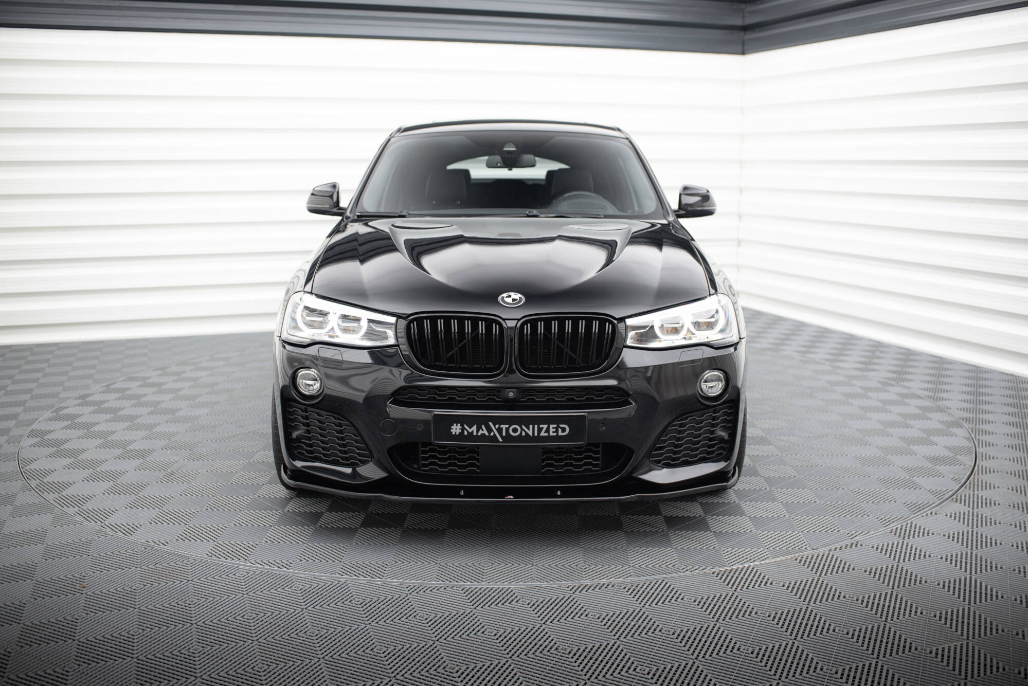 Maxton Design Street+ Spoilerlippe Front Ansatz passend für BMW X4 M Paket schwarz Hochglanz