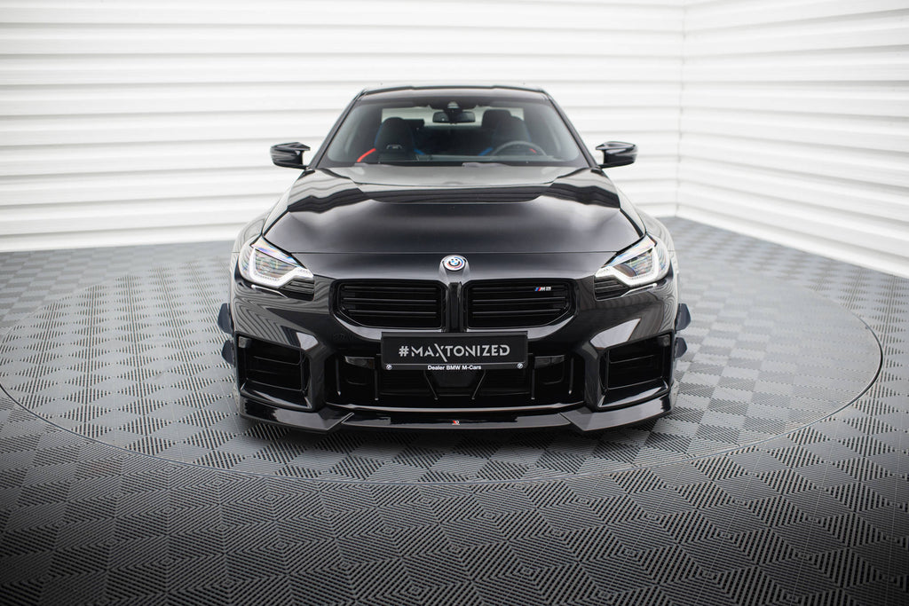 Maxton Design Street+ Spoilerlippe Front Ansatz V.2 passend für BMW M2 G87 schwarz Hochglanz