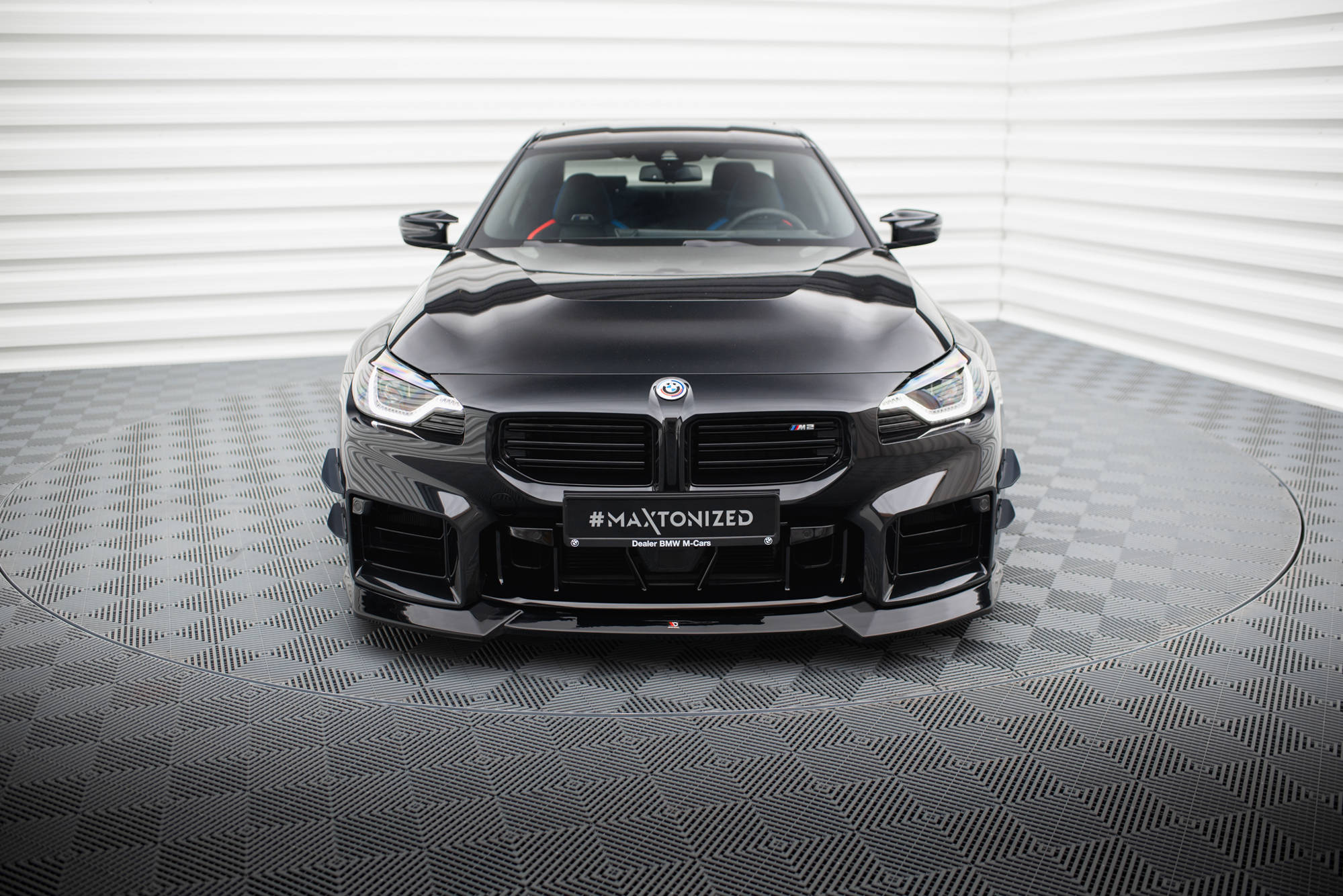 Maxton Design Street+ Spoilerlippe Front Ansatz V.2 passend für BMW M2 G87 schwarz Hochglanz