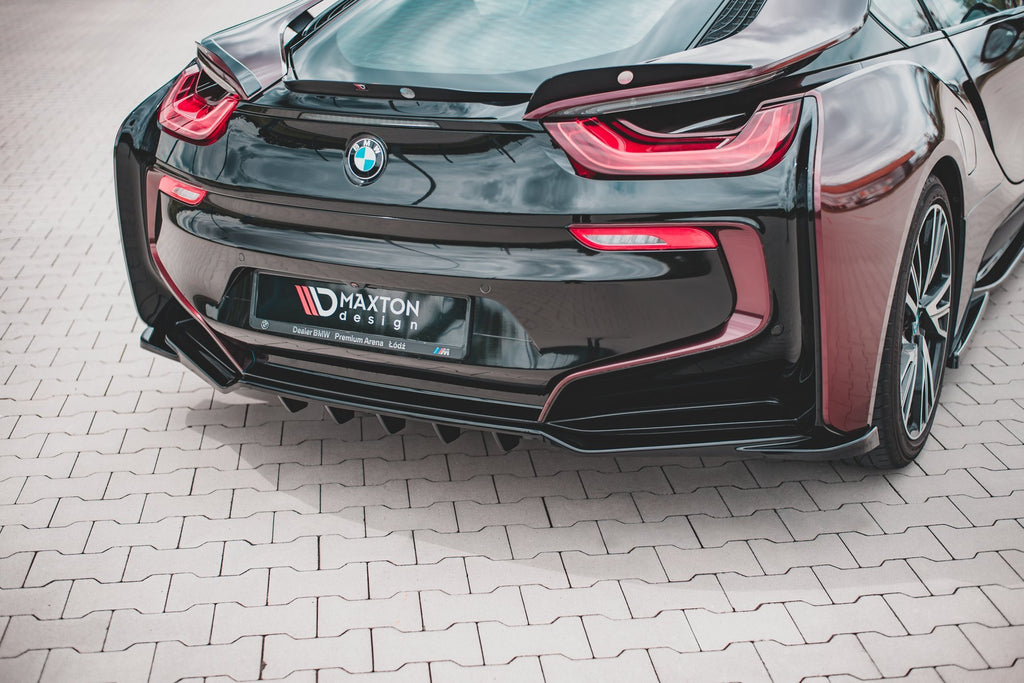 Maxton Design Street+ Mittlerer Diffusor RACE passend für BMW i8 schwarz Hochglanz