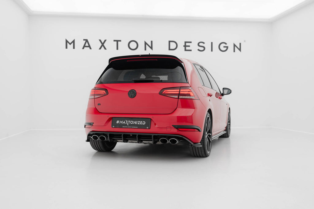 Maxton Design Diffusor Heck Ansatz passend für VW Golf R Hatchback R Mk7 Facelift schwarz Hochglanz