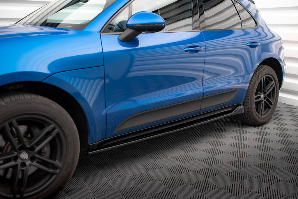 Maxton Design Street+ Seitenschweller Leisten passend für Porsche Macan Mk1 schwarz Hochglanz