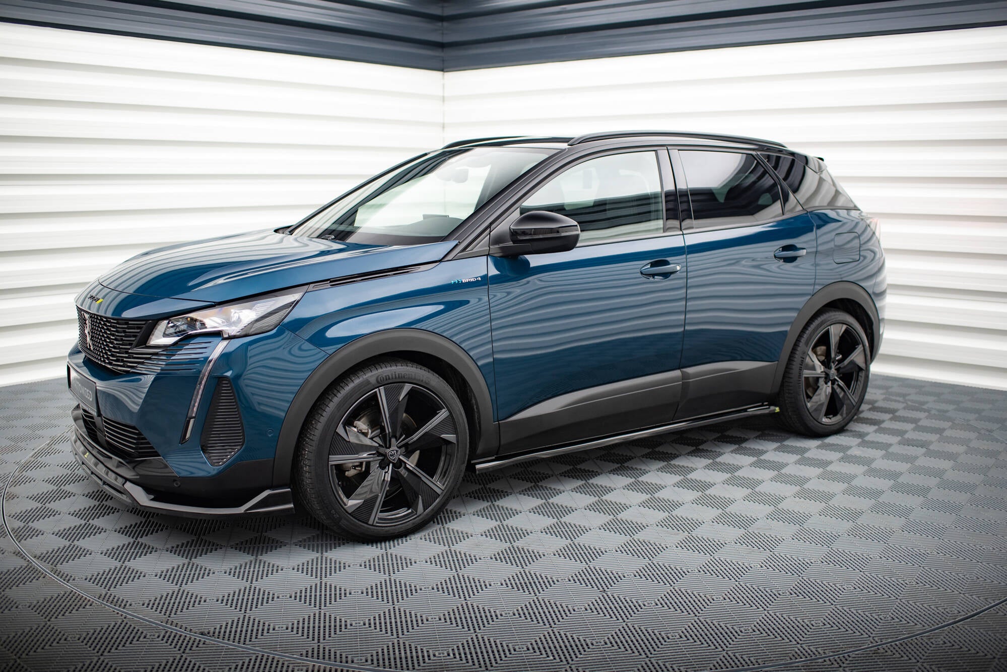 Maxton Design Street+ Seitenschweller Leisten passend für Peugeot 3008 GT-Line Mk2 Facelift schwarz Hochglanz