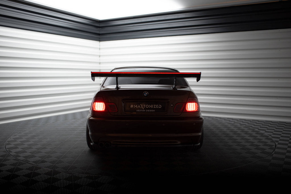 Maxton Design Carbon Spoiler With Internal Brackets Uprights + LED BMW 3er Coupe E46 für BMW 3er E46