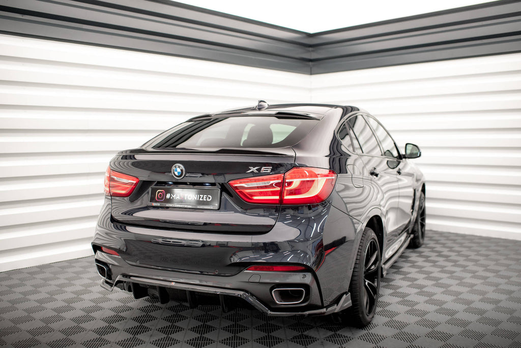 Maxton Design Spoiler CAP 3D passend für V.1 BMW X6 F16 M-Paket / X6 M F86 schwarz Hochglanz