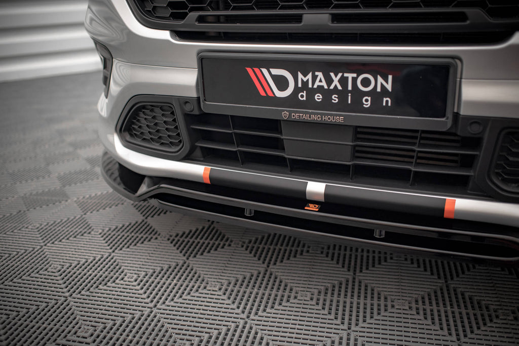 Maxton Design Street+ Spoilerlippe Front Ansatz passend für Ford Transit Custom ST-Line Mk1 Facelift schwarz Hochglanz