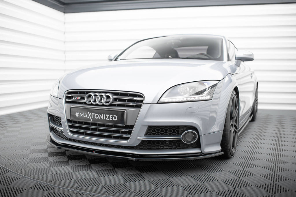 Maxton Design Street+ Spoilerlippe Front Ansatz V.1 passend für Audi TT S / TT S-Line 8J Facelift schwarz Hochglanz