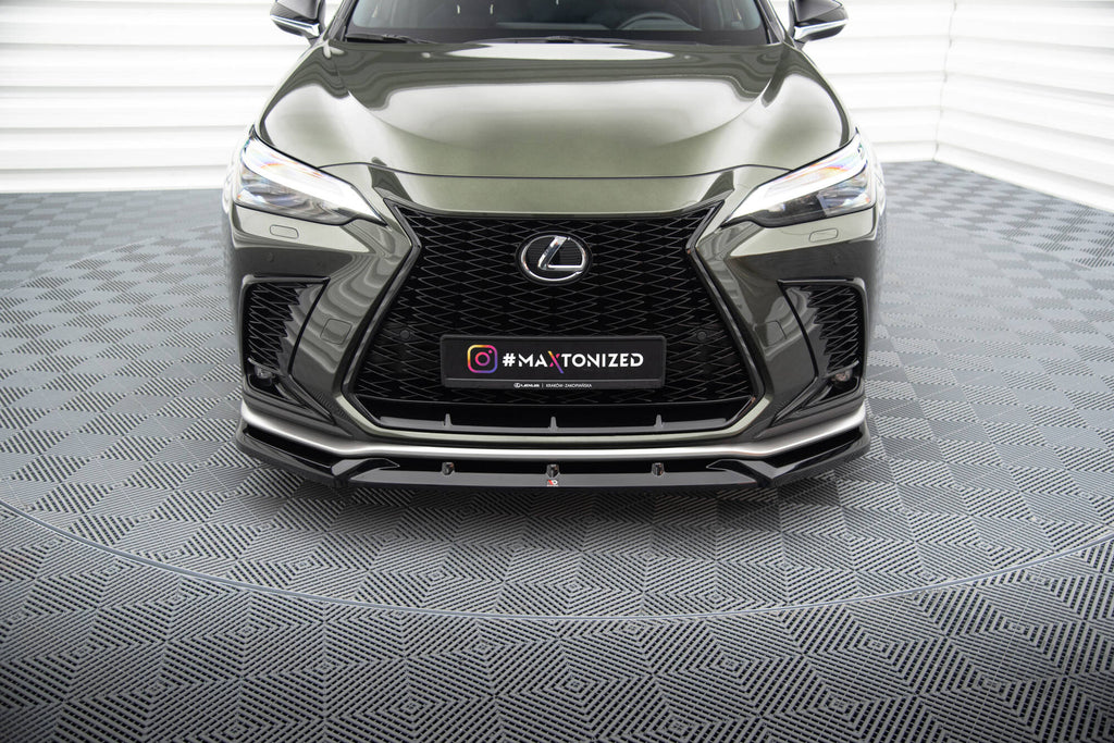 Maxton Design Street+ Spoilerlippe Front Ansatz V.2 passend für Lexus NX F-Sport Mk2 schwarz Hochglanz