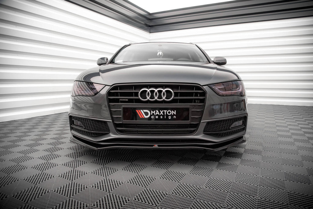 Maxton Design Street+ Spoilerlippe Front Ansatz V.4 passend für Audi A4 S-Line / S4 B8 Facelift schwarz Hochglanz