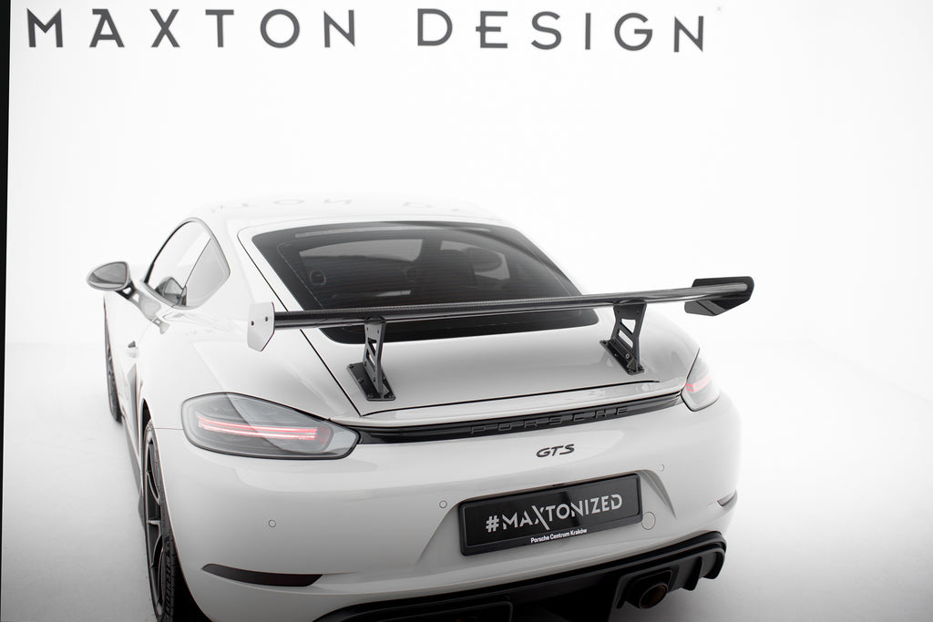 Maxton Design Carbon Spoiler With Internal Brackets Uprights V.1 Porsche 718 Cayman 982c für Porsche Cayman 982c