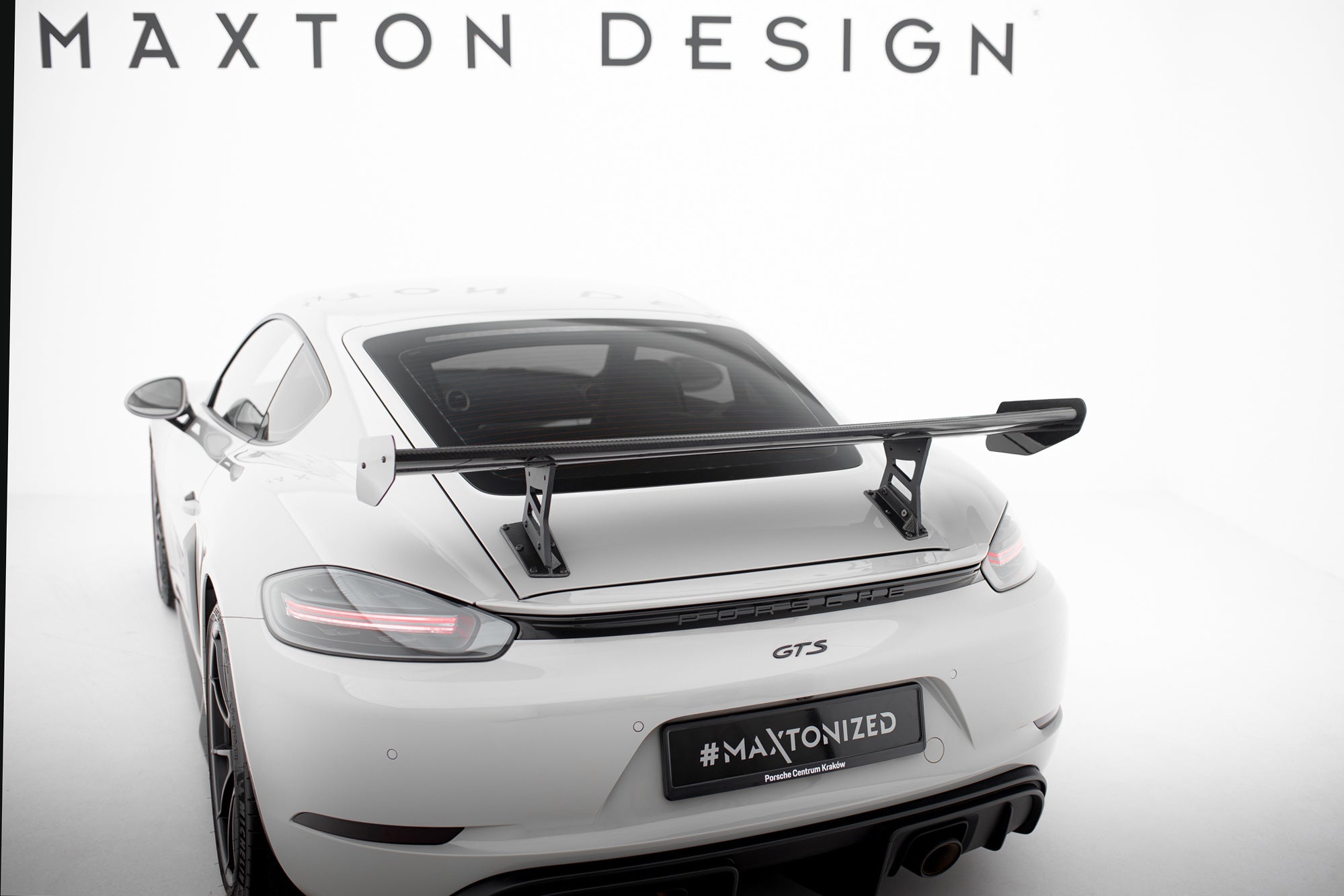 Maxton Design Carbon Spoiler With Internal Brackets Uprights V.1 Porsche 718 Cayman 982c für Porsche Cayman 982c