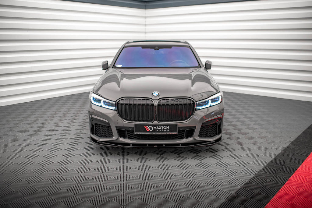 Maxton Design Street+ Spoilerlippe Front Ansatz V.1 passend für BMW 7 M-Paket G11 / G12 Facelift schwarz Hochglanz