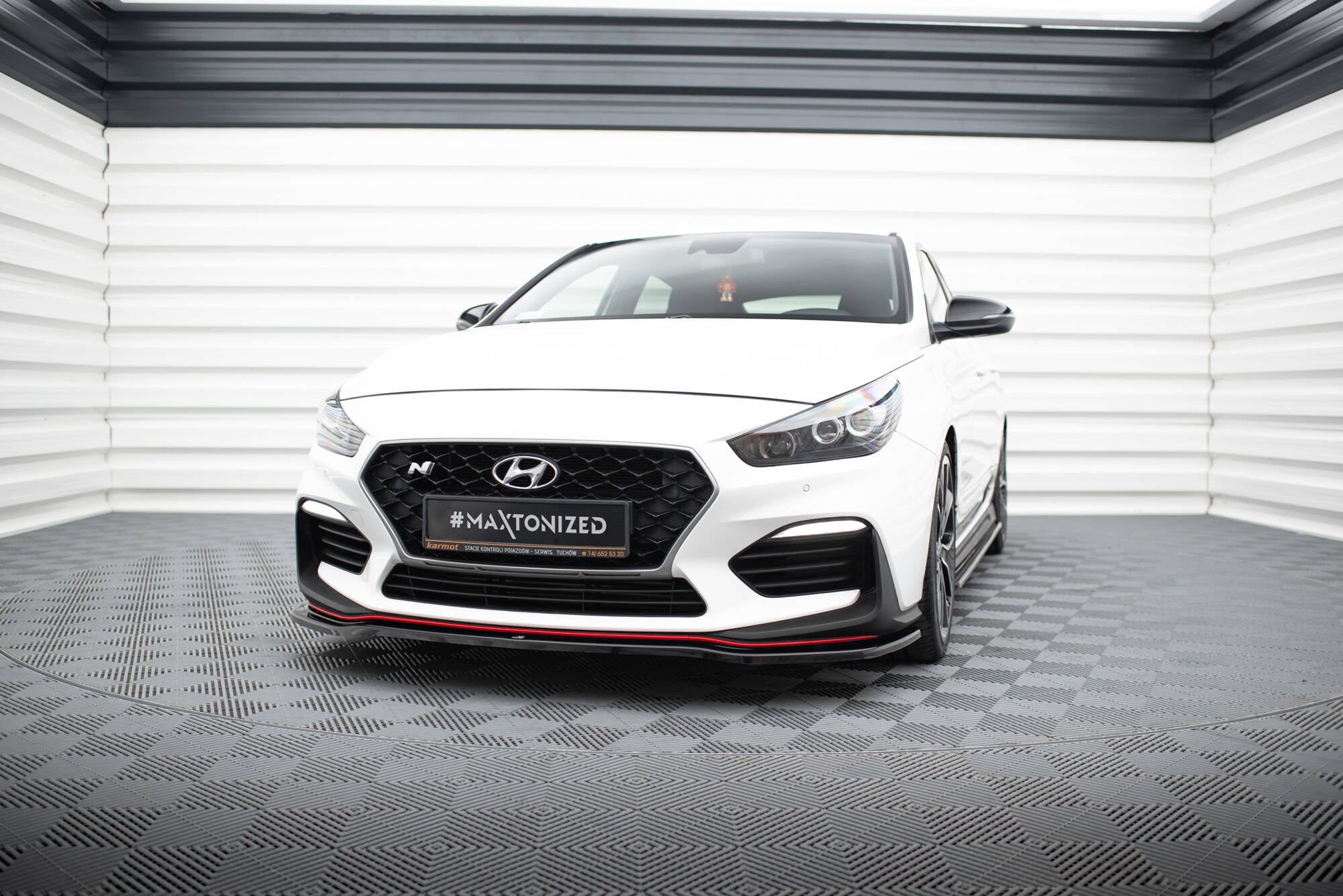 Maxton Design Front Splitter V.2 Hyundai I30 N Mk3 Hatchback / Fastback schwarz Hochglanz für Hyundai I30 N Mk3