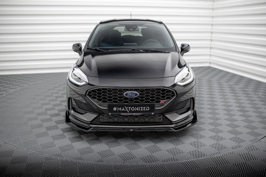 Maxton Design Street+ Spoilerlippe Front Ansatz V.4 + Flaps passend für Ford Fiesta ST / ST-line Mk8 Facelift