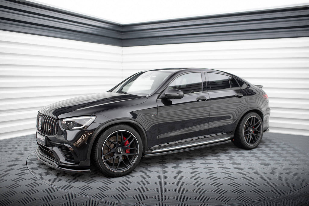 Maxton Design Street+ Seitenschweller Leisten passend für Mercedes-AMG GLC 63 / 43 SUV / Coupe X253 / C253 schwarz Hochglanz