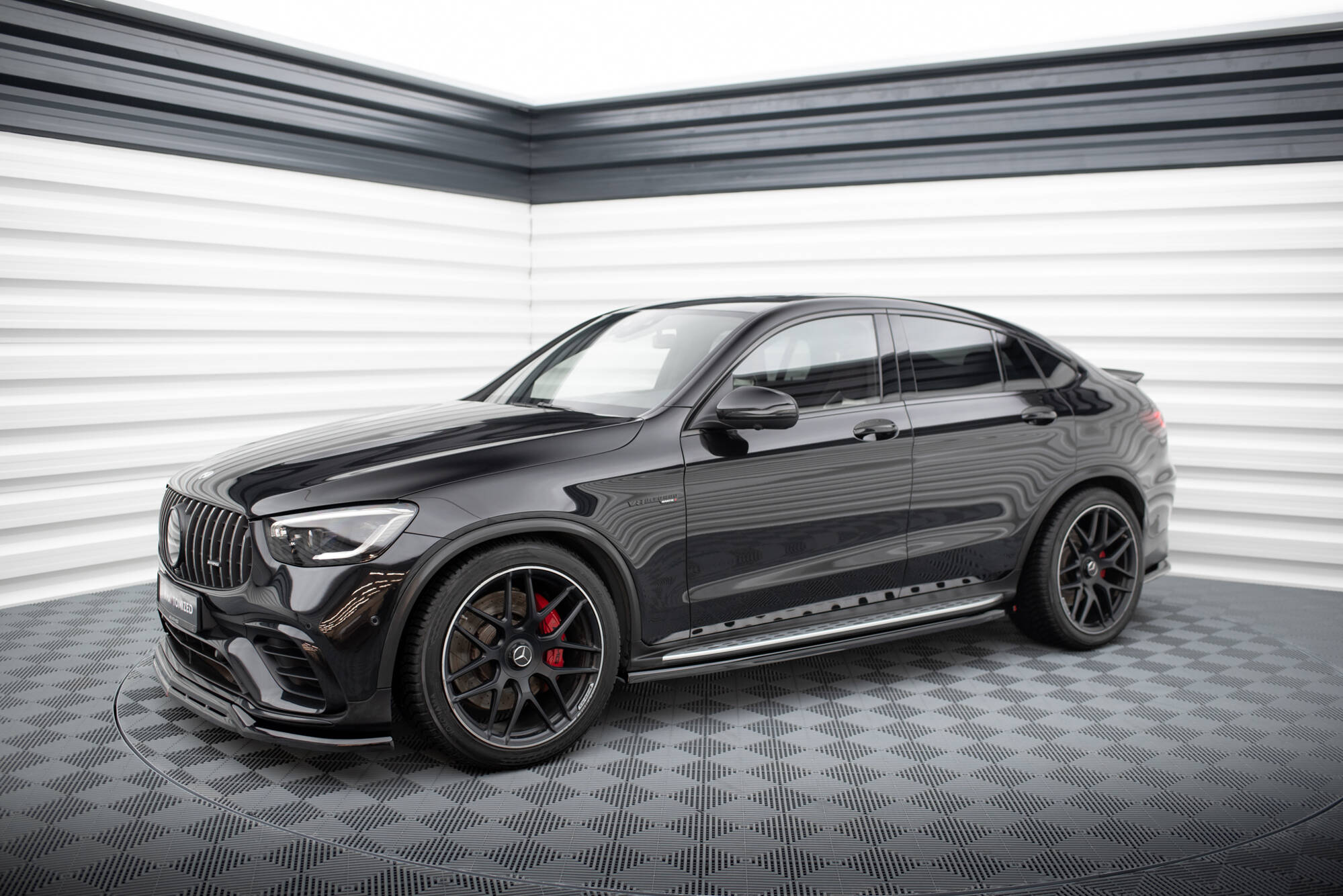 Maxton Design Street+ Seitenschweller Leisten passend für Mercedes-AMG GLC 63 / 43 SUV / Coupe X253 / C253 schwarz Hochglanz