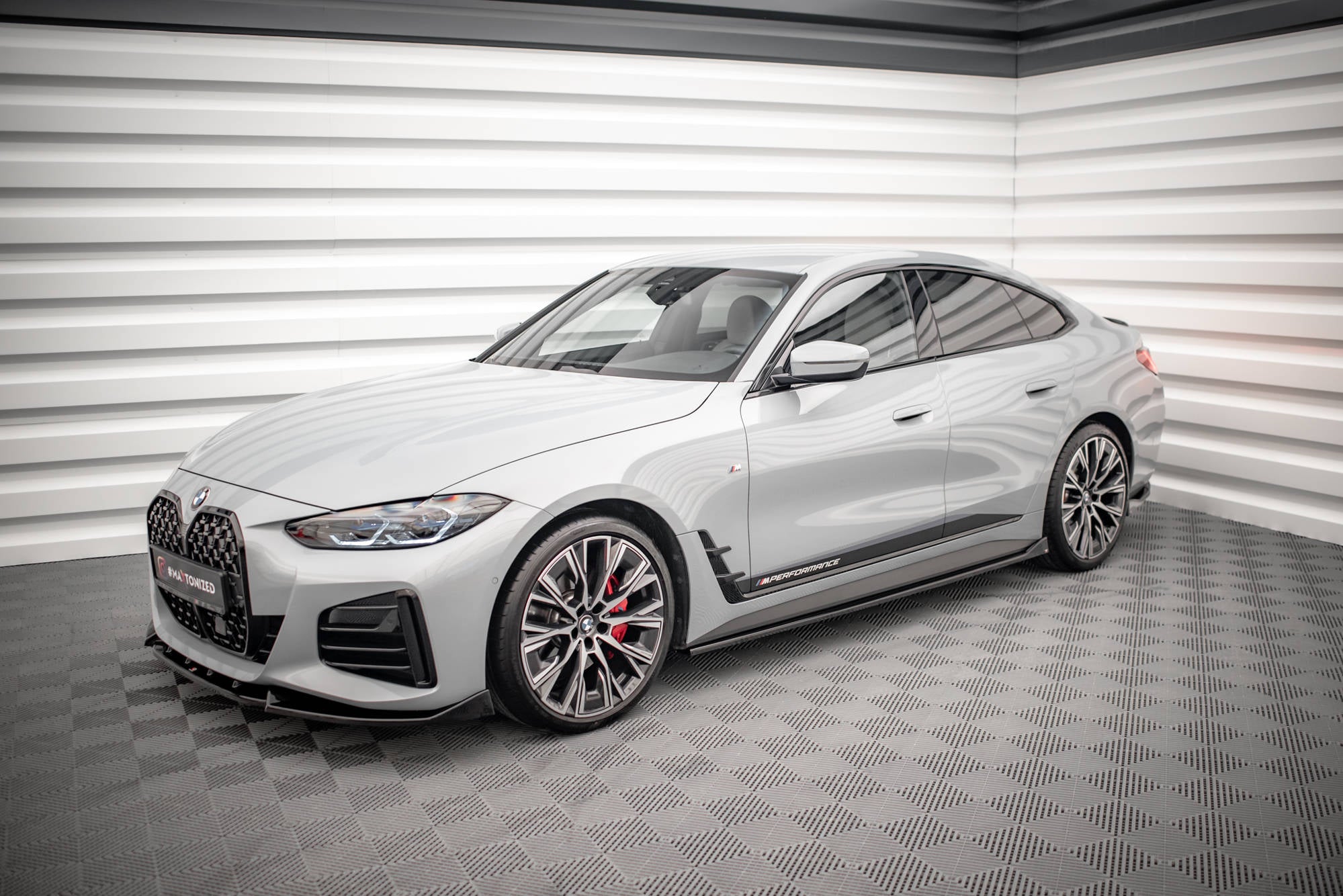 Maxton Design Street+ Seitenschweller Leisten V.2 passend für BMW 4er Gran Coupe M-Paket / M440i G26 schwarz Hochglanz