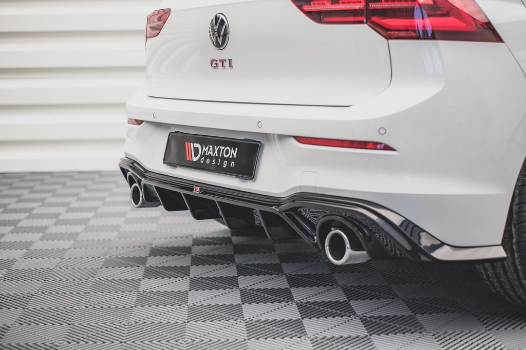 Maxton Design Diffusor Heck Ansatz V.2 passend für VW Golf GTI Mk8 schwarz Hochglanz