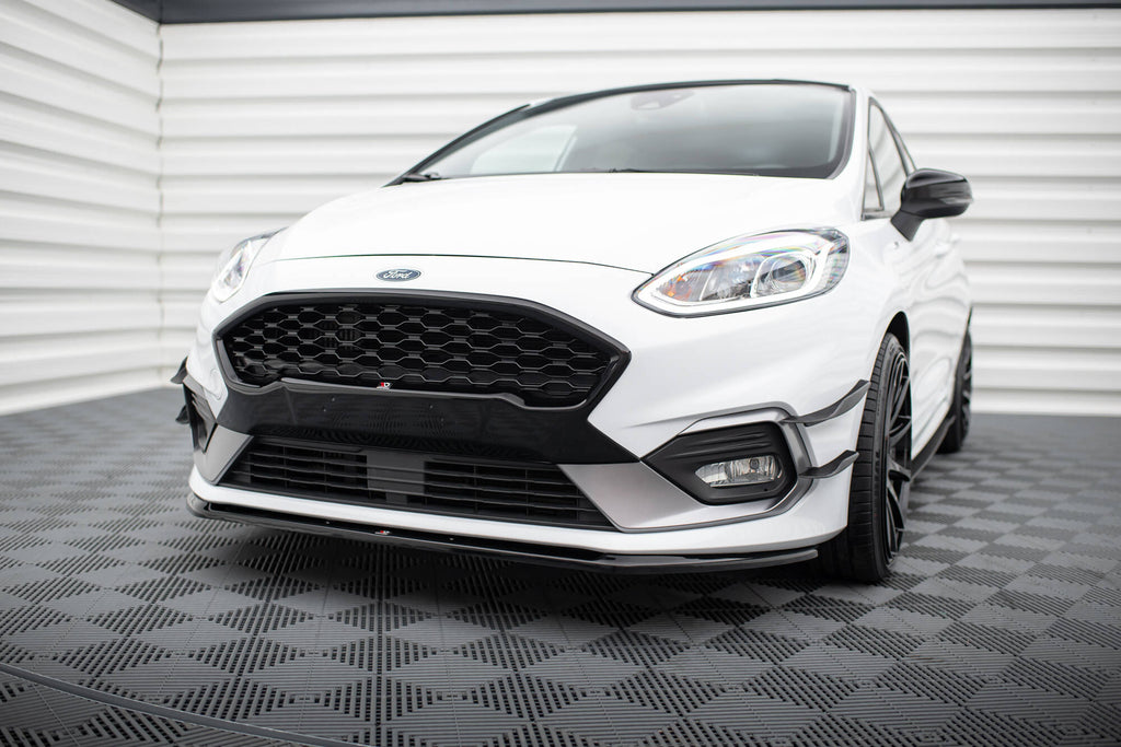 Maxton Design Street+ Spoilerlippe Front Ansatz V.3 passend für Ford Fiesta Mk8 ST / ST-Line schwarz Hochglanz