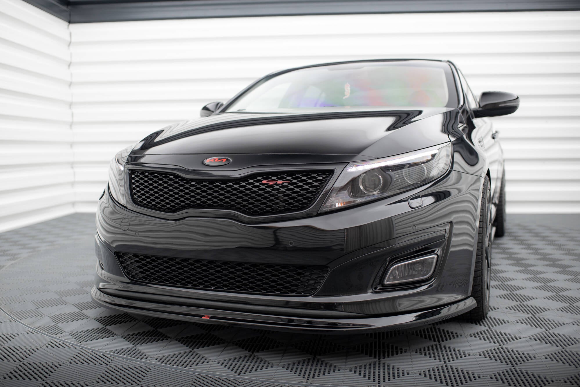 Maxton Design Street+ Spoilerlippe Front Ansatz passend für Kia Optima Mk3 schwarz Hochglanz