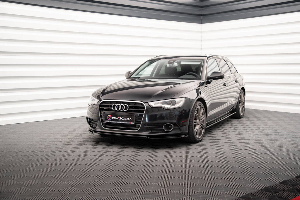 Maxton Design Street+ Seitenschweller Leisten passend für V.1 passend für Audi A6 C7 schwarz Hochglanz
