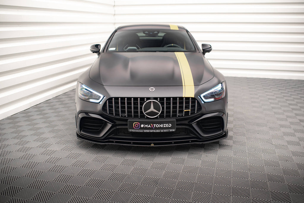 Maxton Design Street+ Spoilerlippe Front Ansatz V.2 passend für Mercedes-AMG GT 63S 4 Door Coupe Aero X290 schwarz Hochglanz