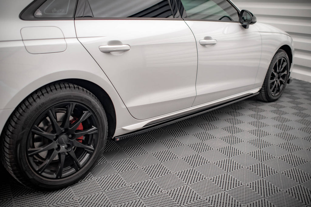 Maxton Design Street+ Seitenschweller Leisten passend für Audi A4 B9 Facelift schwarz Hochglanz