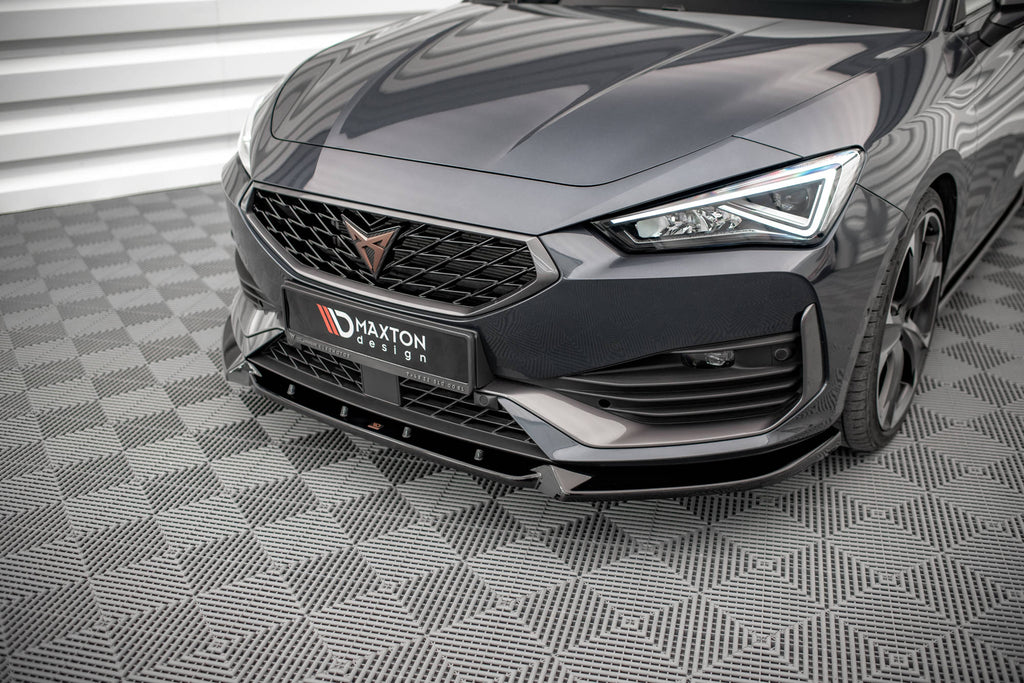 Maxton Design Street+ Spoilerlippe Front Ansatz V.1 passend für Cupra Leon Mk1 schwarz Hochglanz
