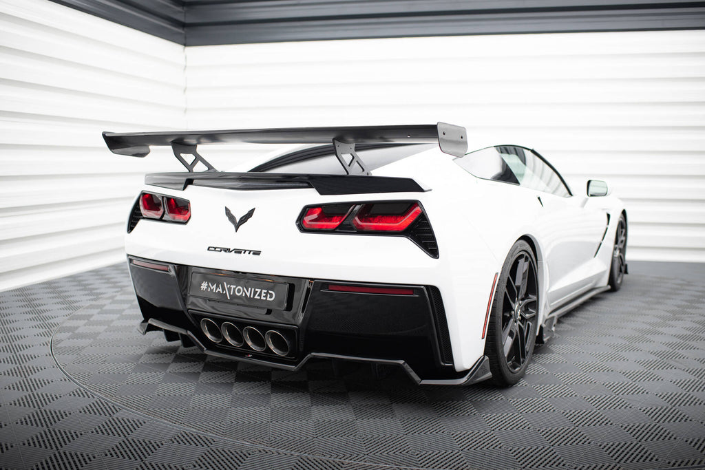 Maxton Design Carbon Spoiler With Internal Brackets Uprights Chevrolet Corvette Stingray / Grand Sport C7 für Chevrolet Corvette C7