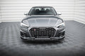 Maxton Design Street+ Spoilerlippe Front Ansatz V.1 passend für Audi S5 / A5 S-Line F5 Facelift schwarz Hochglanz