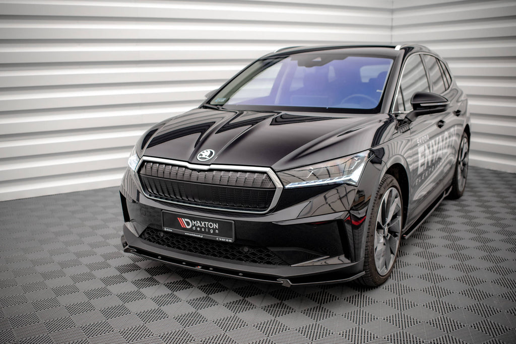 Maxton Design Street+ Spoilerlippe Front Ansatz V.2 passend für Skoda Enyaq iV schwarz Hochglanz