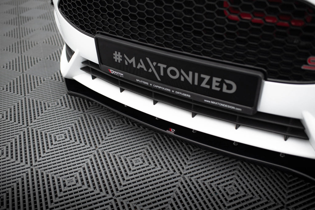Maxton Design Street+ Spoilerlippe Front Ansatz V.1 passend für Ford Fiesta ST Mk7 FL schwarz Hochglanz